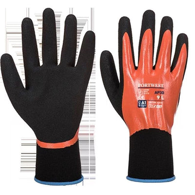 AP30 Nitrile Foam Dermi Pro Glove Orange/Black, Large- Bannav S Bannav LLC